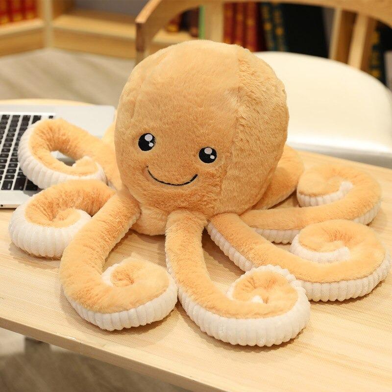 Stuffed Octopus Plush Toy Large Soft Sea Creature Cuddle Pillow for Kids Bedroom Nursery Decor Gift Blue Pink White Brown Purple