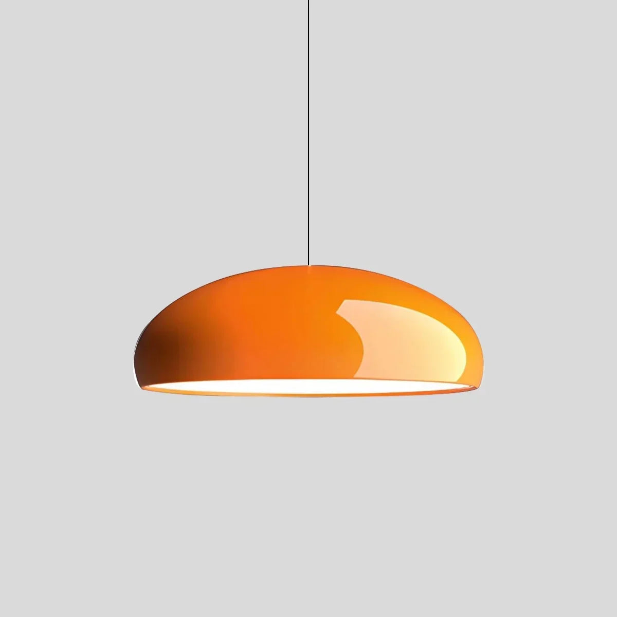 LED Overhead Fixture with Switchable Light Modes for Kitchen Islands, Dining Rooms & Open Living Spaces – Glossy Metal Round Ceiling Lamp in