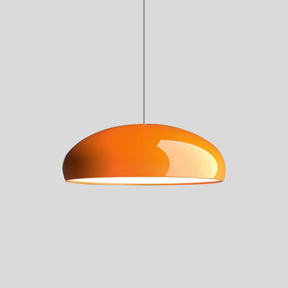 LED Overhead Fixture with Switchable Light Modes for Kitchen Islands, Dining Rooms & Open Living Spaces – Glossy Metal Round Ceiling Lamp in