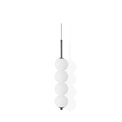 Ceiling Hanging Fixture with Frosted Glass Globes & Metal Frame - Multi-Globe LED Chandelier for Kitchens, Dining Areas & Entryways - Adjust