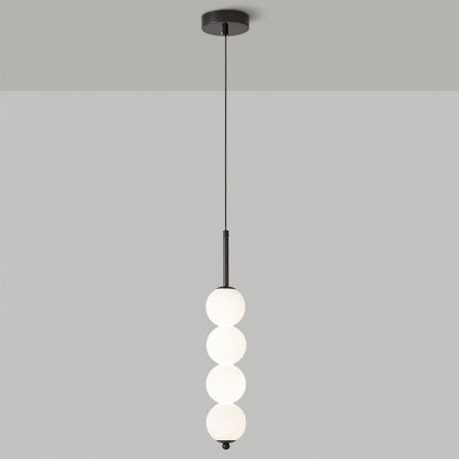 Ceiling Hanging Fixture with Frosted Glass Globes & Metal Frame - Multi-Globe LED Chandelier for Kitchens, Dining Areas & Entryways - Adjust