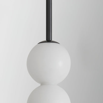 Ceiling Hanging Fixture with Frosted Glass Globes & Metal Frame - Multi-Globe LED Chandelier for Kitchens, Dining Areas & Entryways - Adjust