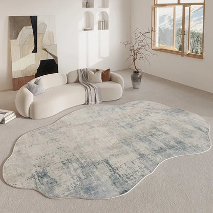 Freeform Polyester Area Rug with Grip-Safe Backing for Living Rooms, Bedrooms & Hallways | Non-Slip Abstract Shape Floor Mat
