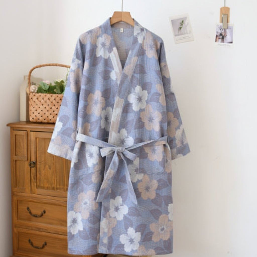 Ortekor Organic Cotton | Men's Robe with Reversible Design & Breathable Fabric | Comfortable Kimono Bathrobe for Everyday Relaxation