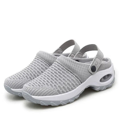 Women's Breathable Mesh Slip-On Clogs with Air Cushion Sole for All-Day Comfort and Joint Relief