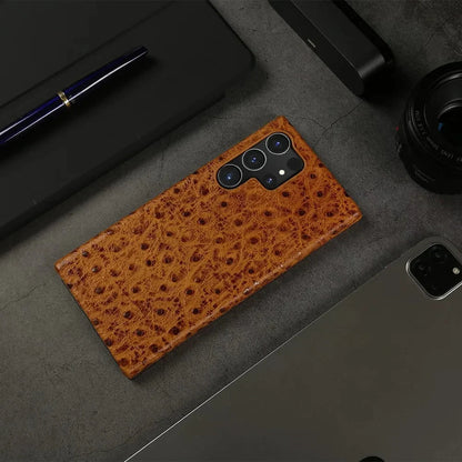 Premium Textured Leather Samsung Galaxy Case Shock-Absorbing Protective Cover with Raised Edges for S22 S23 S24 S25 S26 Note 20