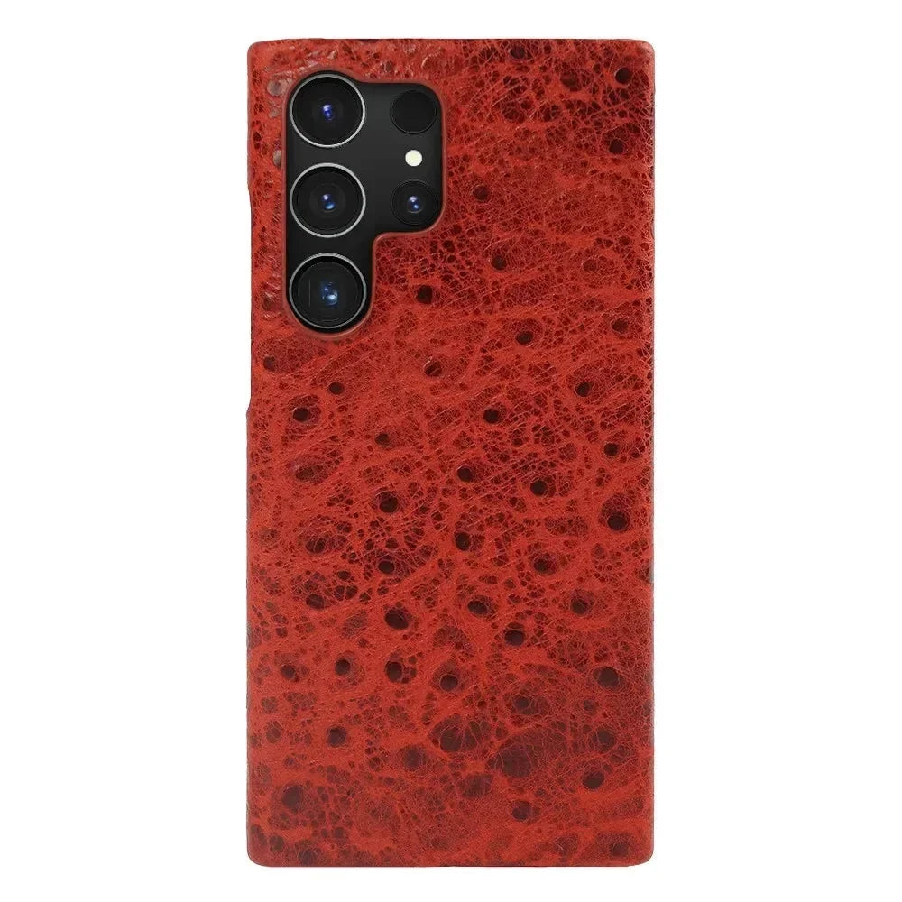 Premium Textured Leather Samsung Galaxy Case Shock-Absorbing Protective Cover with Raised Edges for S22 S23 S24 S25 S26 Note 20