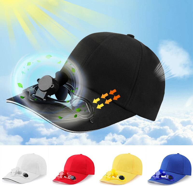 Ortekor Outdoor Collection | Baseball Hat with Solar-Powered Fan | Adjustable Cotton Cap for Summer Comfort