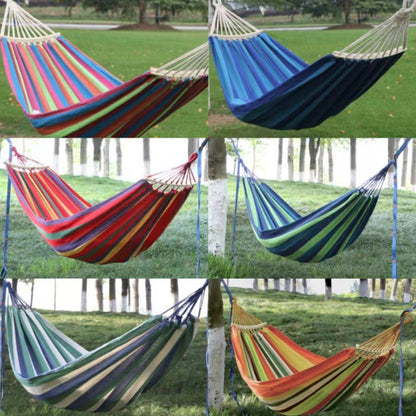 Outdoor Double Thick Canvas Hammock with Reinforced Safety Ropes | Portable & Durable for Ultimate Relaxation