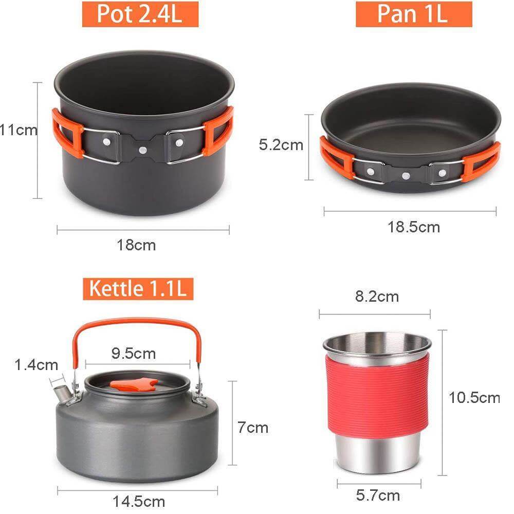 Outdoor Essentials | Portable Gas Camping Stove Set with Lightweight Cookware | Compact Gear for Hiking and Picnics