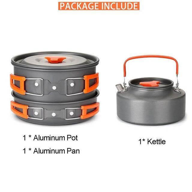 Outdoor Essentials | Portable Gas Camping Stove Set with Lightweight Cookware | Compact Gear for Hiking and Picnics