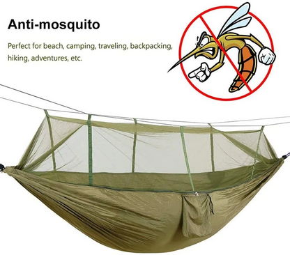 Ortekor Outdoor Hammock | 2-Person Camping Hammock with Mosquito Net | Lightweight & Compact for Bug-Free Relaxation