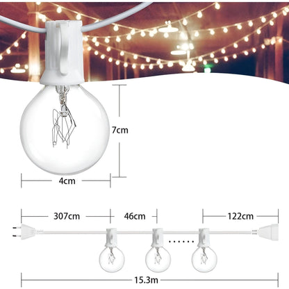 Outdoor String Lights | LED Ball Design with Waterproof Features | Energy-Efficient Patio Lights for Versatile Ambiance