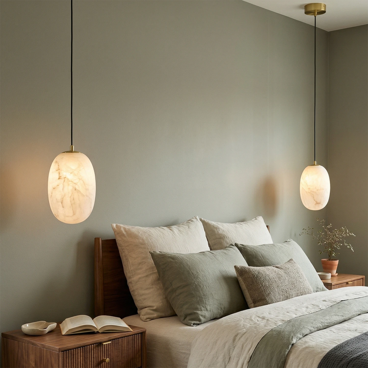 Oval Pendant Light – Modern Kitchen Pendant Lighting with Energy-Efficient LED, Unique Veining, Dimmable Design
