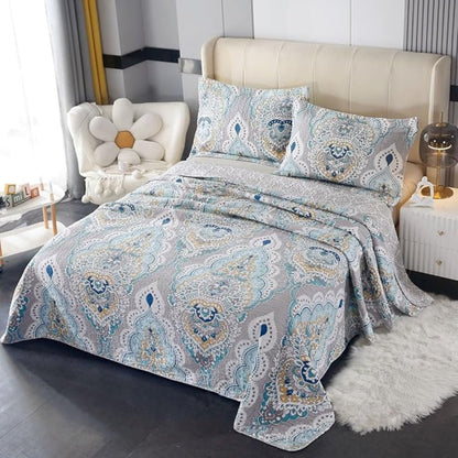 Palisade King Coverlet - Cotton, Reversible Paisley Design