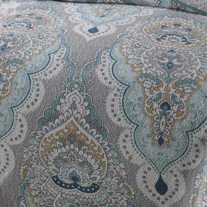 Palisade King Coverlet - Cotton, Reversible Paisley Design