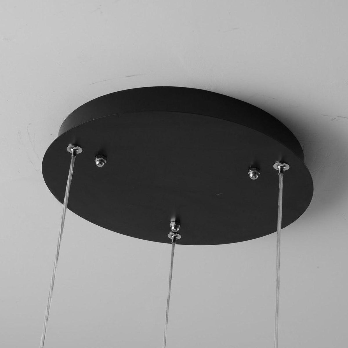 Spherical LED Hanging Fixture for Kitchen Island & Dining Area – Adjustable Height Black Metal Pendant with Dual-Tone Lighting, 8.7 in Acryl