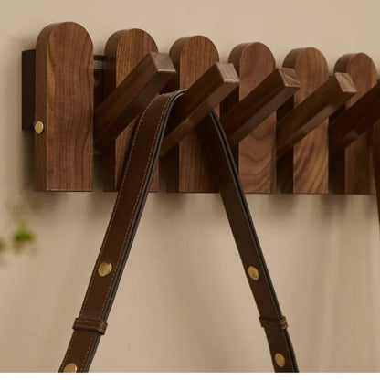 Pavo Wall Coat Rack - Wooden Piano Key Design, Wall Mounted Storage