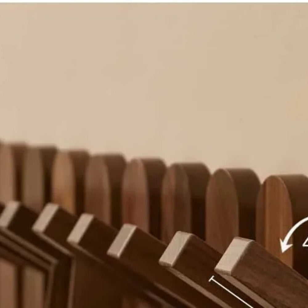 Pavo Wall Coat Rack - Wooden Piano Key Design, Wall Mounted Storage