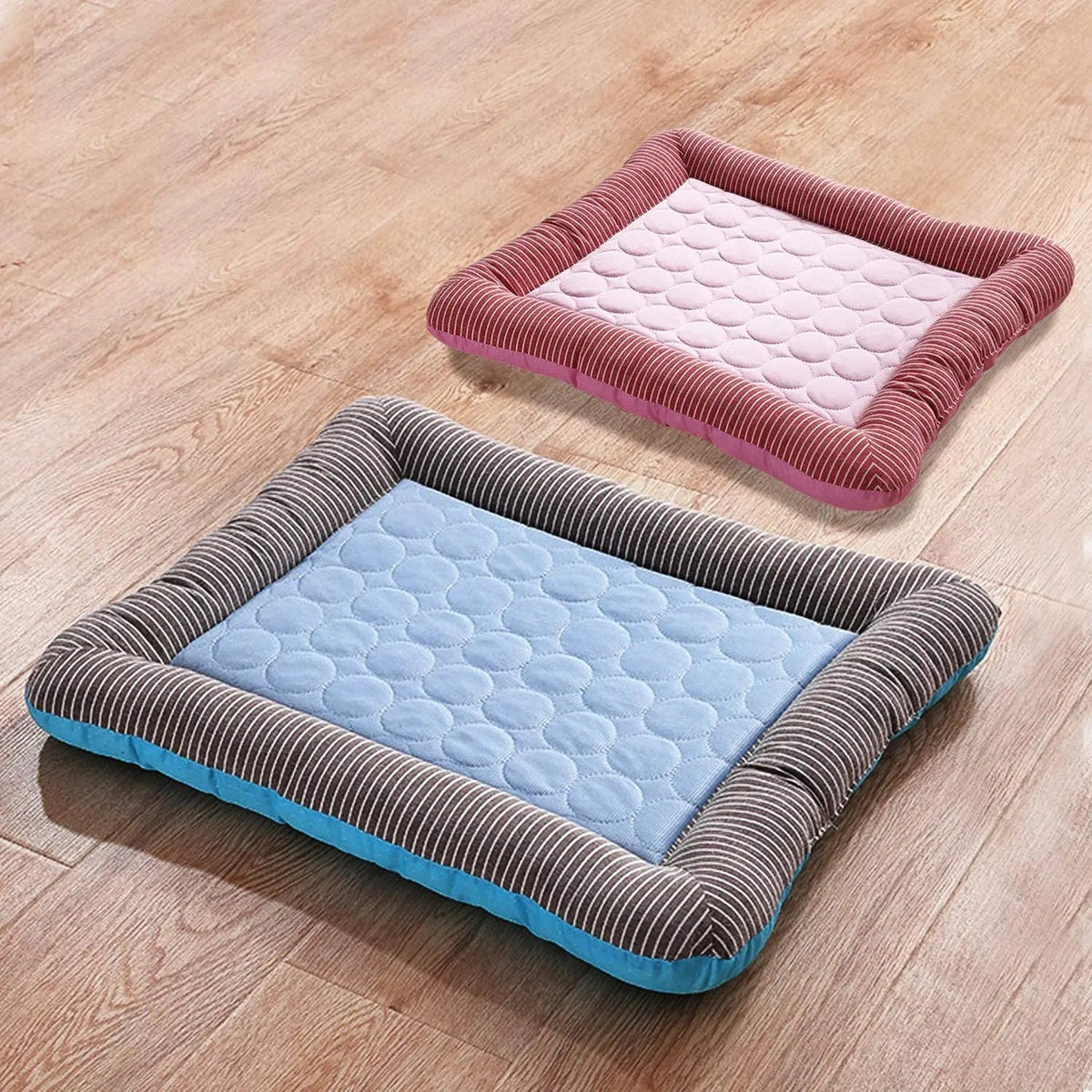 Cooling Dog Bed for Summer, Cat Bed with Non Slip Base, Washable Pet Bed with Breathable Cooling Fabric