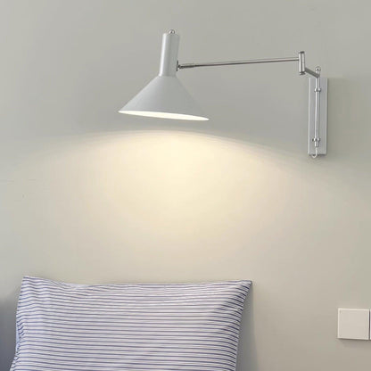 Rotating Sconce with Pivoting Head for Bedroom, Bathroom & Hallway – Metal Fixture in White, Black, Red – 10-Inch Adjustable Design