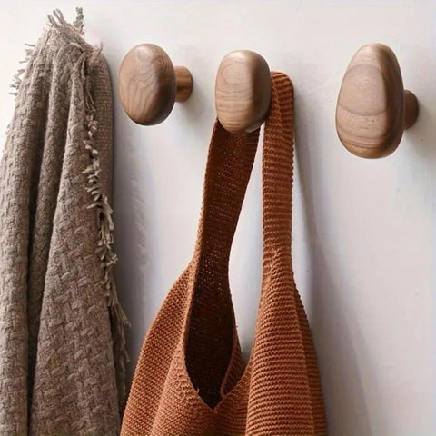 Pinnacle Modern Coat Hooks - Wall Mounted Solid Wood, Minimalist Design