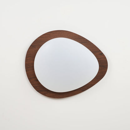 Flush Mount LED Ceiling Light Round 12 in Walnut Finish 12W Indoor for Bedroom Living Room Dining Room Kitchen Hallway Foyer Dimmable Low Pr