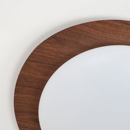 Flush Mount LED Ceiling Light Round 12 in Walnut Finish 12W Indoor for Bedroom Living Room Dining Room Kitchen Hallway Foyer Dimmable Low Pr
