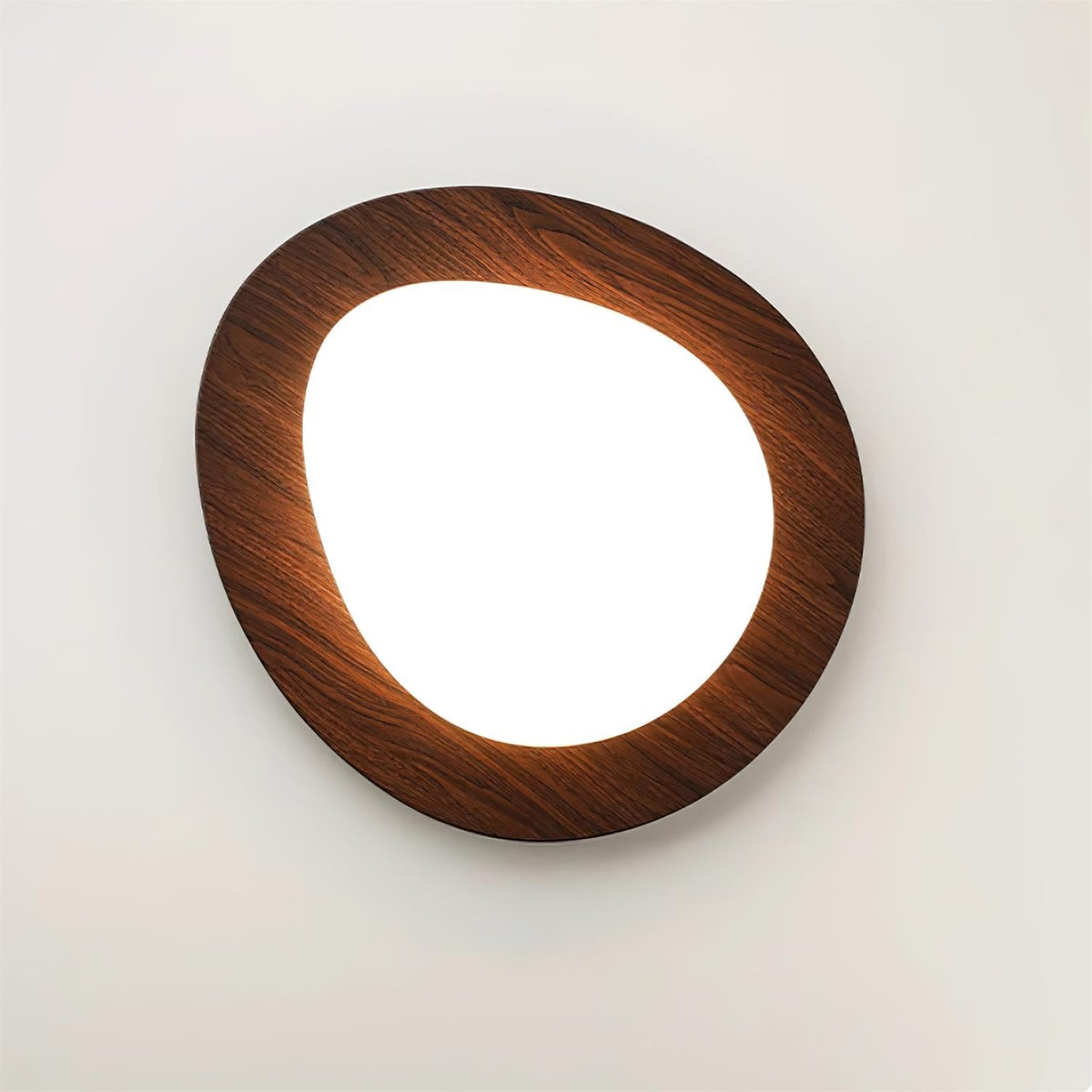 Flush Mount LED Ceiling Light Round 12 in Walnut Finish 12W Indoor for Bedroom Living Room Dining Room Kitchen Hallway Foyer Dimmable Low Pr