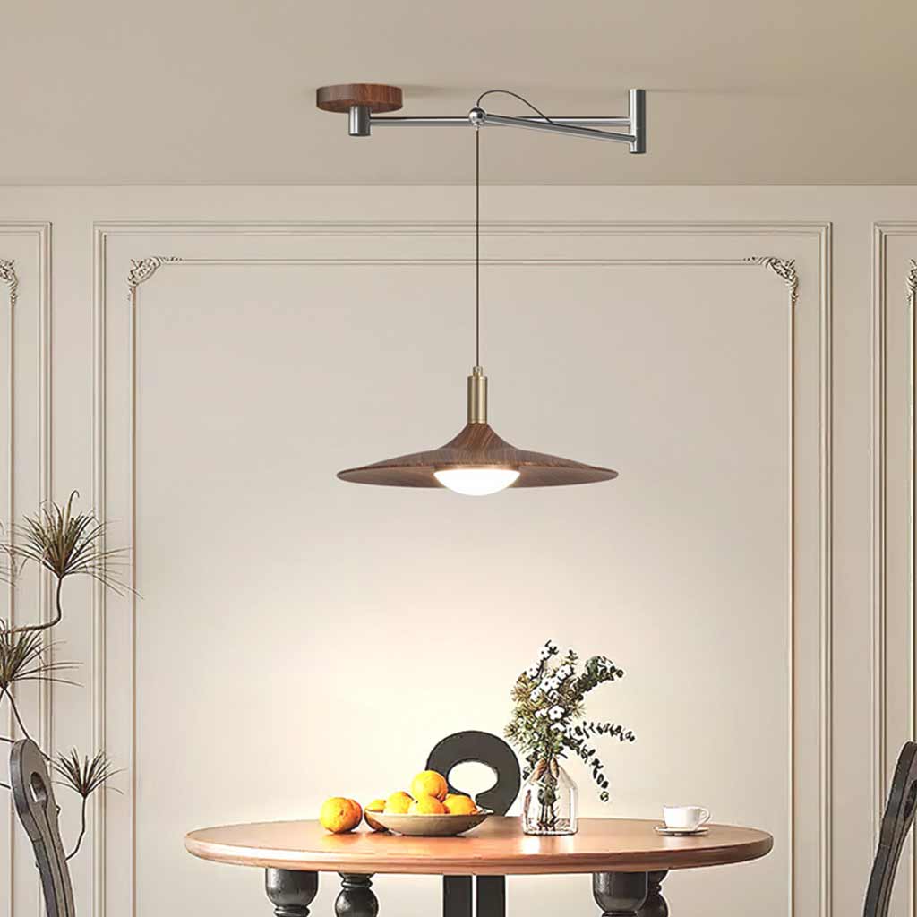 Adjustable Swing Arm LED Ceiling Light 13.8 Inch Dimmable with Remote for Dining Room Kitchen Bedroom Modern Nordic Acrylic Iron Fixture