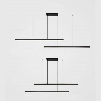 Linear LED Ceiling Fixture Brass Finish Adjustable Height Dimmable Remote Control for Kitchen Island Dining Room Table Modern Hanging Light
