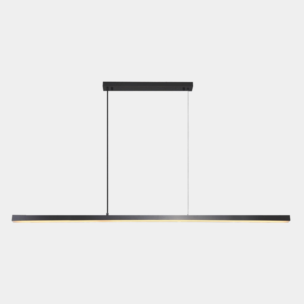 Linear LED Ceiling Fixture Brass Finish Adjustable Height Dimmable Remote Control for Kitchen Island Dining Room Table Modern Hanging Light