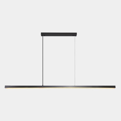 Linear LED Ceiling Fixture Brass Finish Adjustable Height Dimmable Remote Control for Kitchen Island Dining Room Table Modern Hanging Light