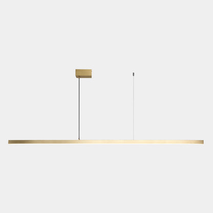 Linear LED Ceiling Fixture Brass Finish Adjustable Height Dimmable Remote Control for Kitchen Island Dining Room Table Modern Hanging Light