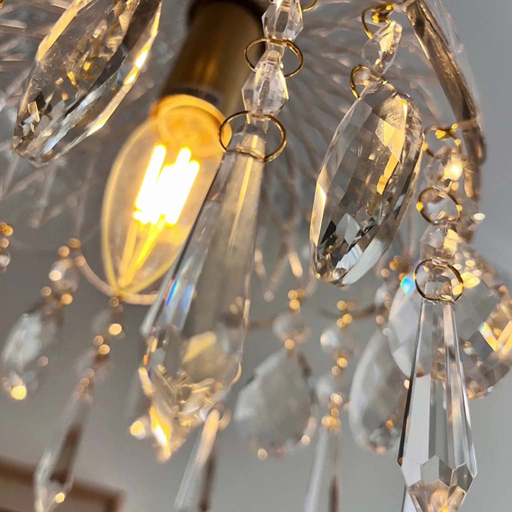 Glass Drop Ceiling Fixture with Brass Accents & Adjustable Color Temp for Kitchen Dining Bedroom Hallway
