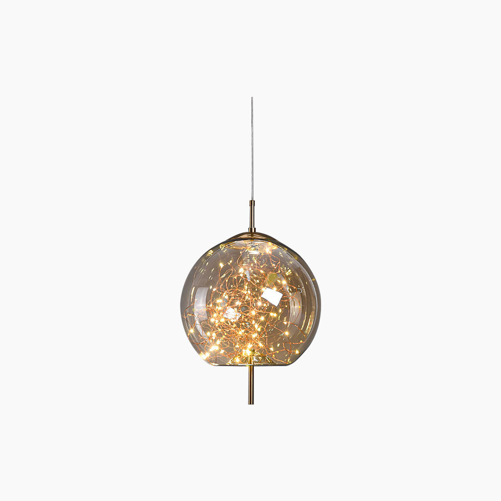 Glass Hanging Light Fixture with Adjustable Temperature Control for Dining Room Kitchen Bedroom | Nordic Style Ceiling Drop Lamp with Star P