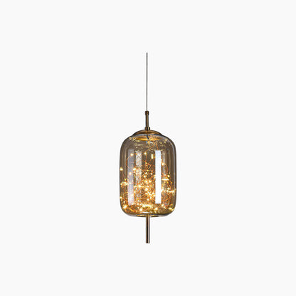 Glass Hanging Light Fixture with Adjustable Temperature Control for Dining Room Kitchen Bedroom | Nordic Style Ceiling Drop Lamp with Star P