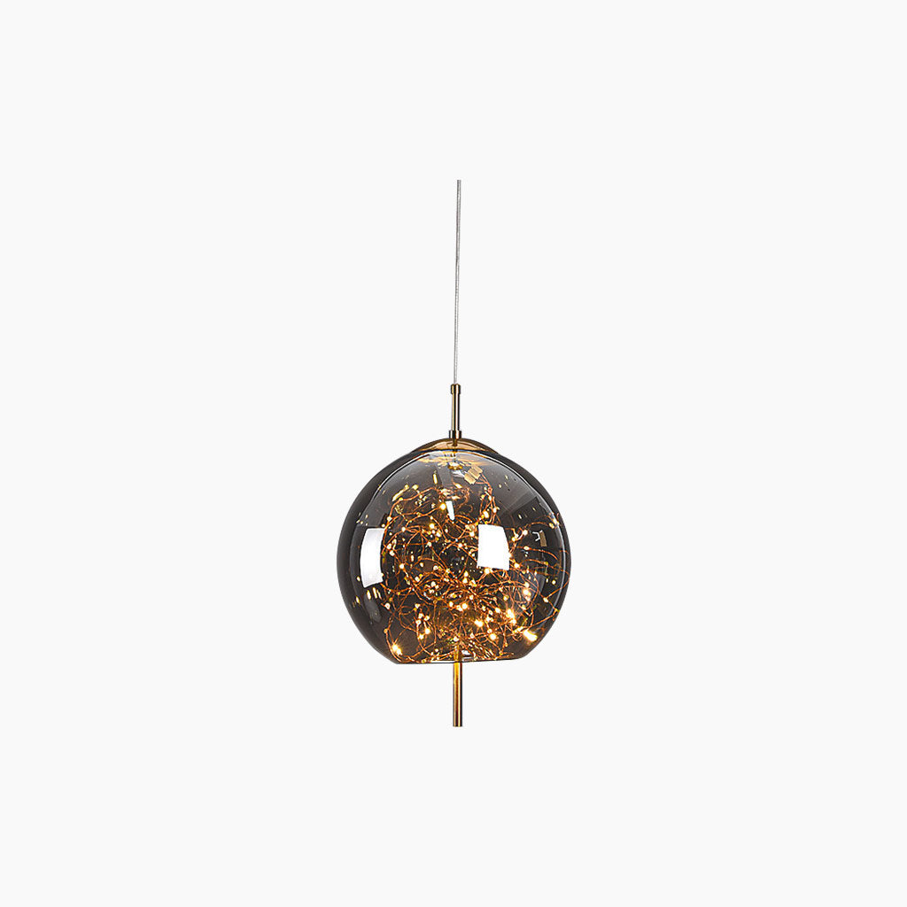 Glass Hanging Light Fixture with Adjustable Temperature Control for Dining Room Kitchen Bedroom | Nordic Style Ceiling Drop Lamp with Star P