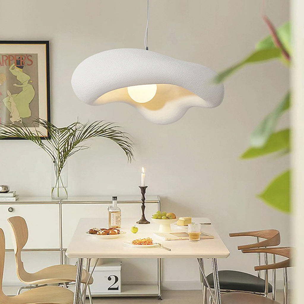 Sculptural Resin Ceiling Fixture 24×9 in Adjustable Color Temperature G9 LED Overhead Lighting for Dining Areas Bedrooms Living Spaces