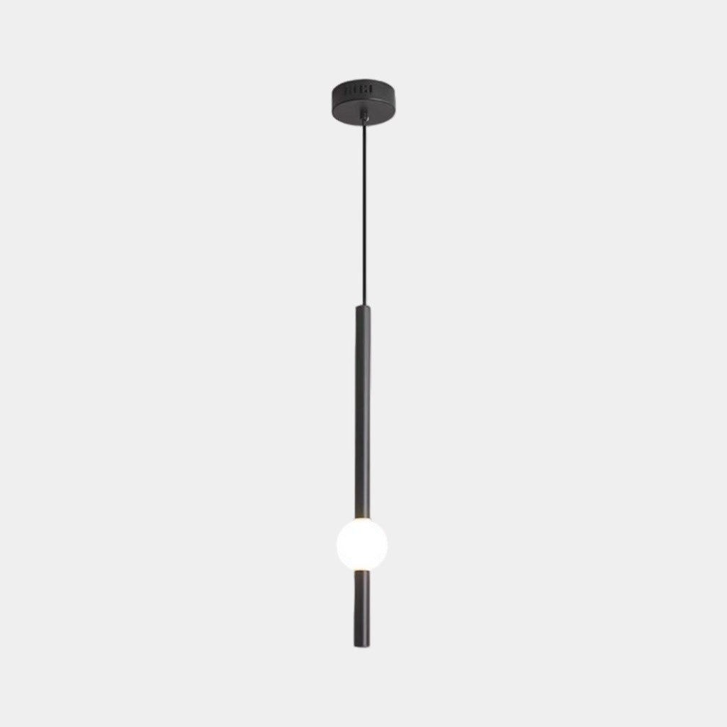 Linear Hanging Ceiling Light LED Iron Glass Tube Fixture Adjustable Height Bedroom Dining Room Kitchen Island Warm Neutral Glow 3.5 in Diame