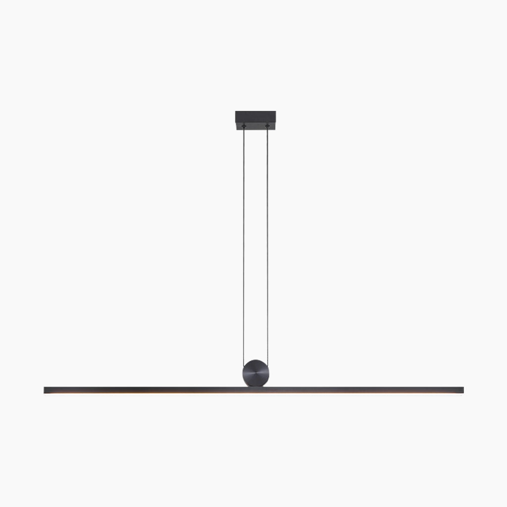 Linear LED Ceiling Light 39-Inch Dimmable Remote Control Aluminum Black Fixture for Dining Kitchen Island Bar Modern Minimalist Hanging Lamp