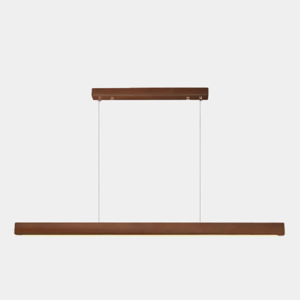 Linear Wood Ceiling Light for Island & Desk | Adjustable LED Bar Fixture in Natural or Walnut Finish | Minimalist Overhead Task Lighting for