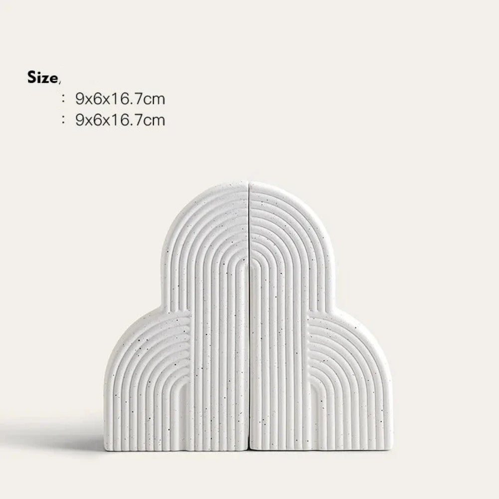 Peregrine Modern Bookends - Cloud-Shaped Ceramic, Nordic Design