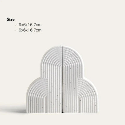 Peregrine Modern Bookends - Cloud-Shaped Ceramic, Nordic Design
