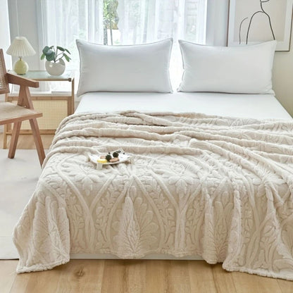 Perrin Fleece Blanket - Microfiber Softness, French-Inspired Design