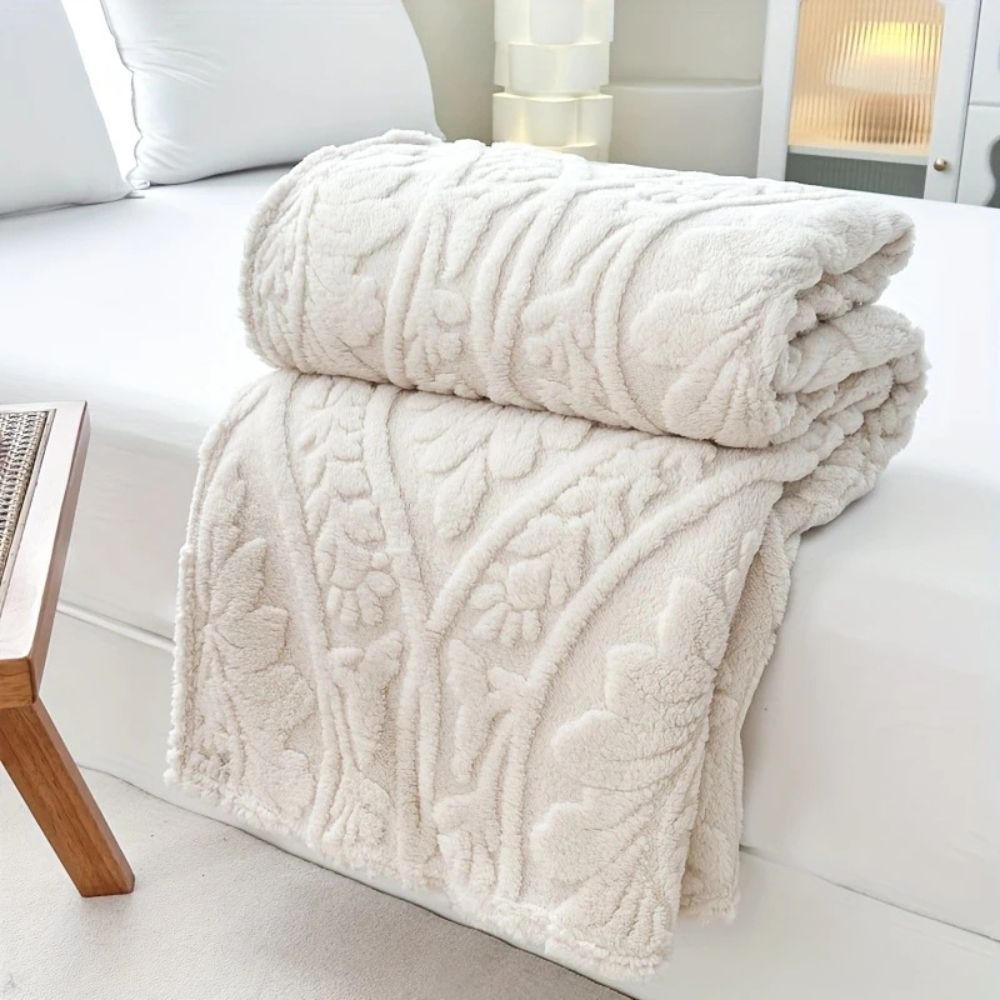 Perrin Fleece Blanket - Microfiber Softness, French-Inspired Design