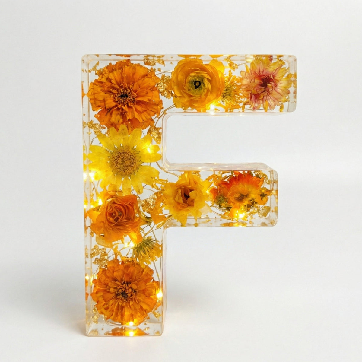Ortekor Personalized Floral Resin Letter Light | Unique Home Decor with Warm LED Glow for a Calming Atmosphere