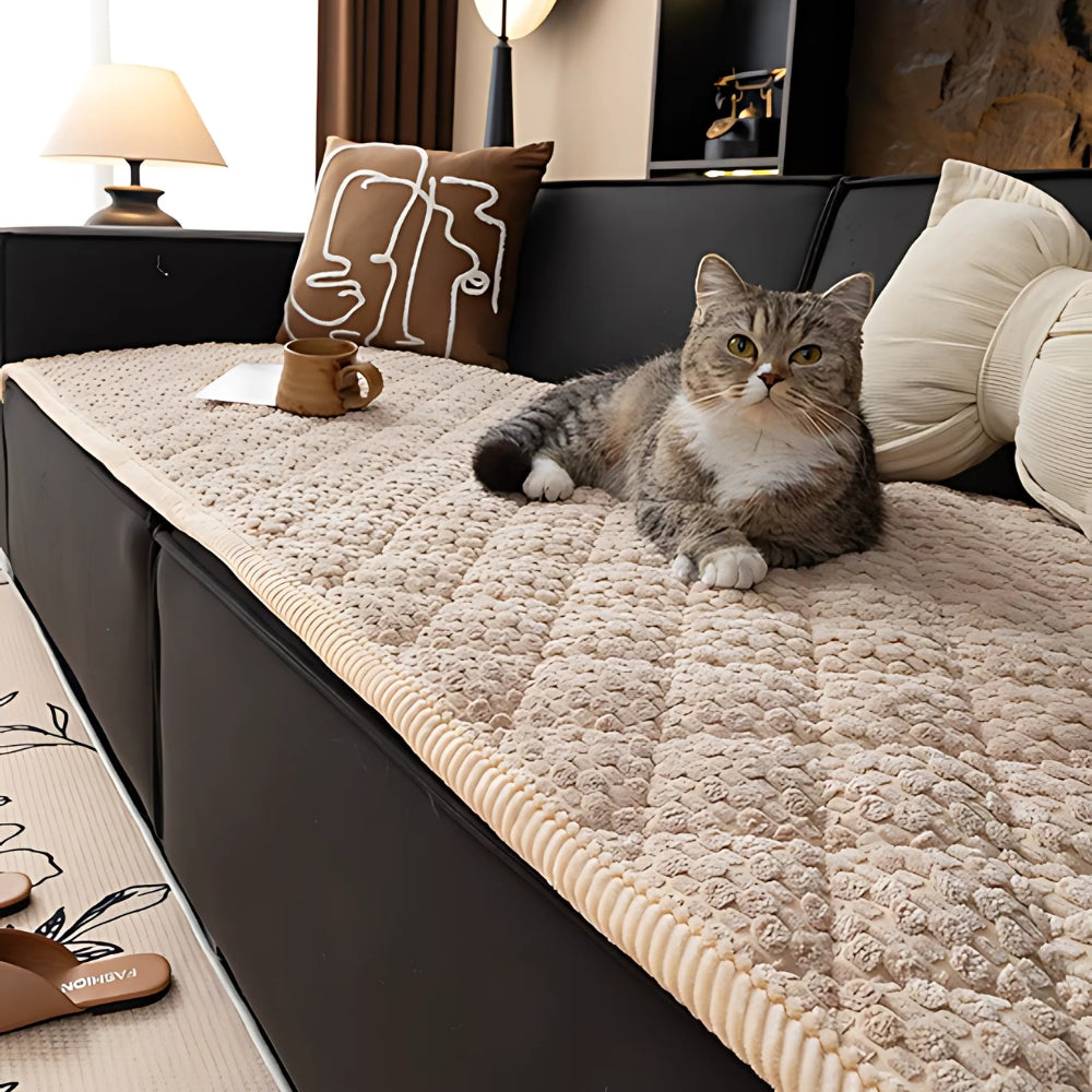 Quilted Couch Cover for Pets – Waterproof Furniture Protector with Non-Slip Backing for Dogs & Cats – Machine Washable Sofa Slipcover