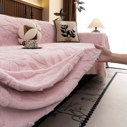 Petal Comfort Sofa Cover - Soft Microfiber, Versatile Floral Design