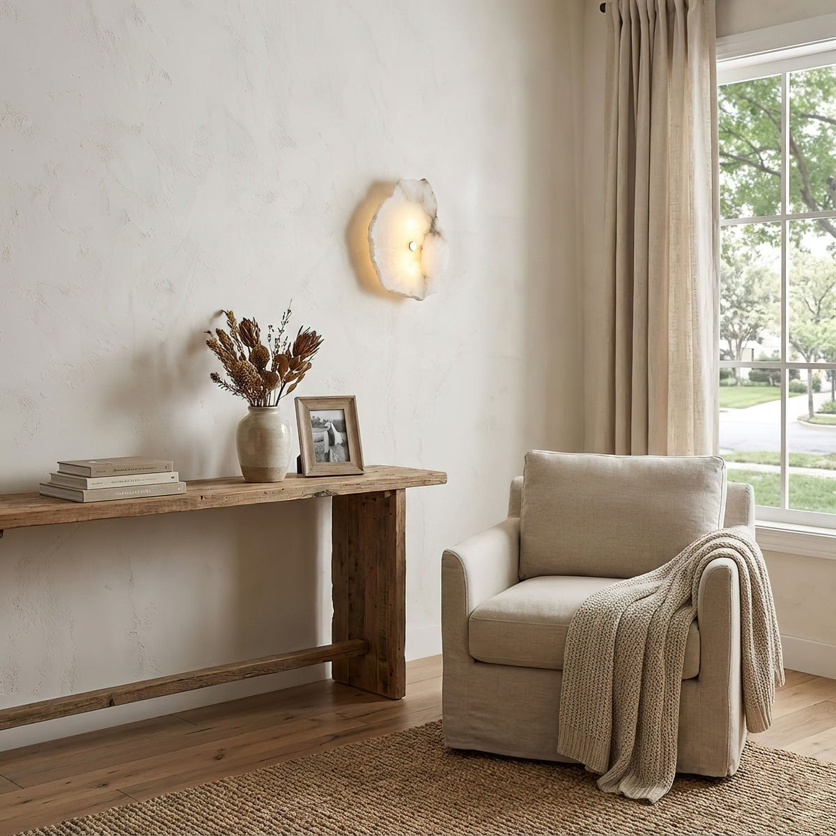 Modern LED Fixture Alabaster & Metal 5.5 Inch White for Hallways Bedrooms Living Rooms Hardwired Multi-Head Options Indoor Ambient Lighting